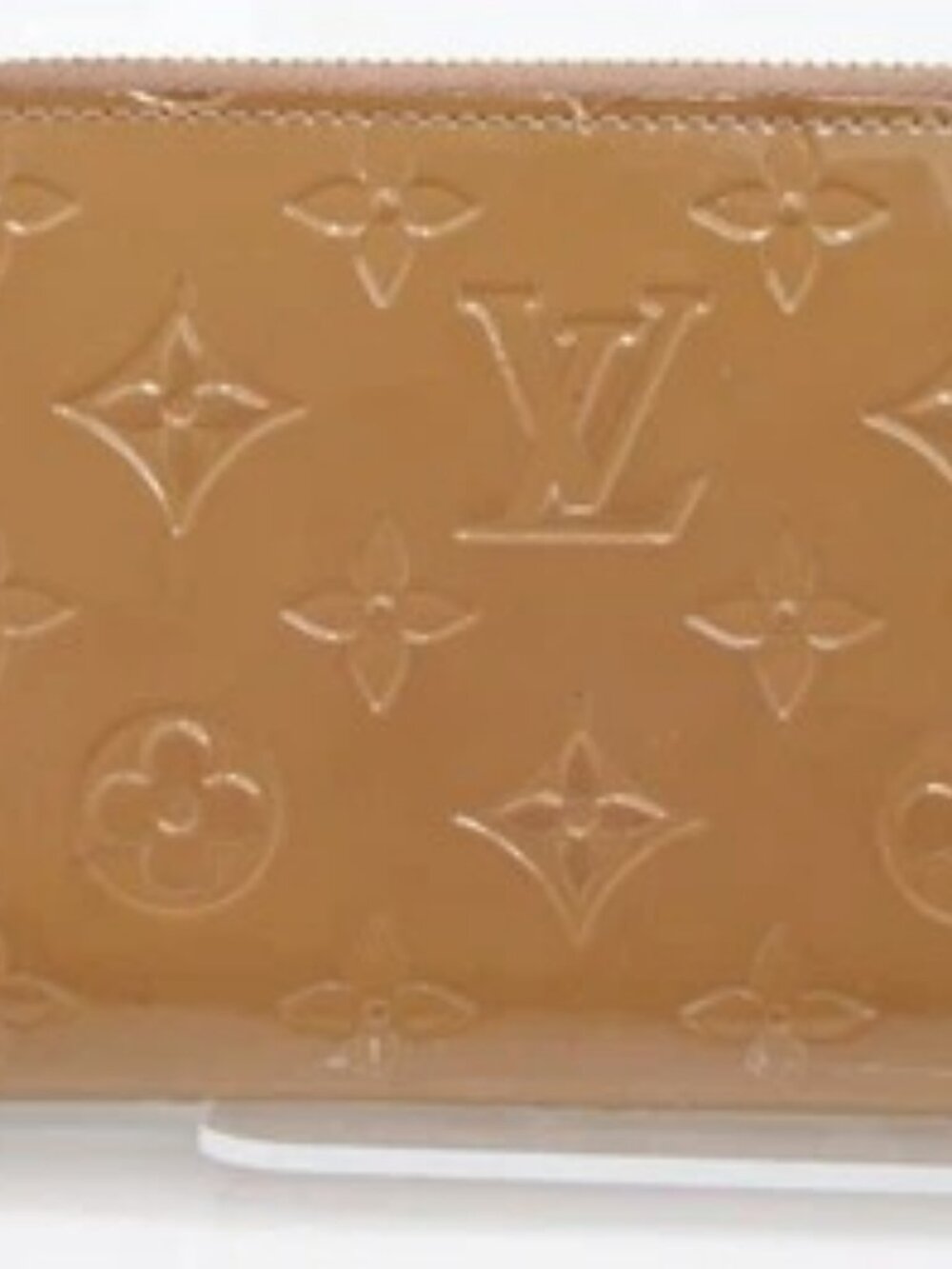 Louis Vuitton Monogram Vernis Patent Leather Zippy Around Long Wallet - Beige